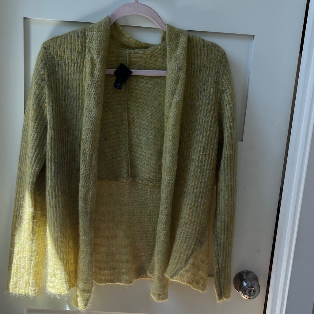 Eileen Fisher Light Green Open-Front Cardigan